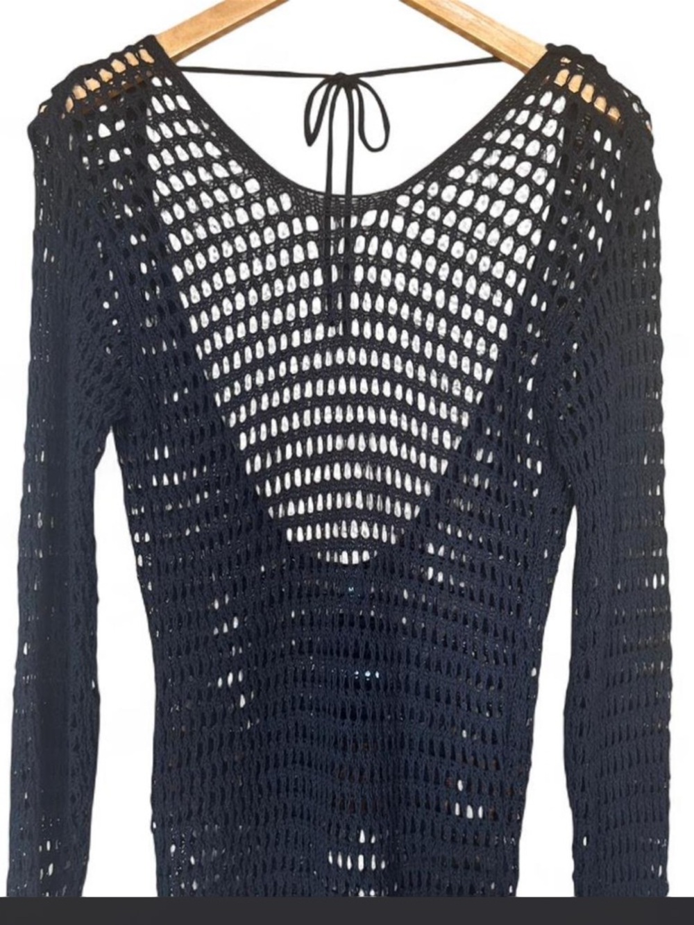 NWT Nasty Gal Black Crochet Open Weave Sweater Dress Fairygrunge Whimsygoth Boho